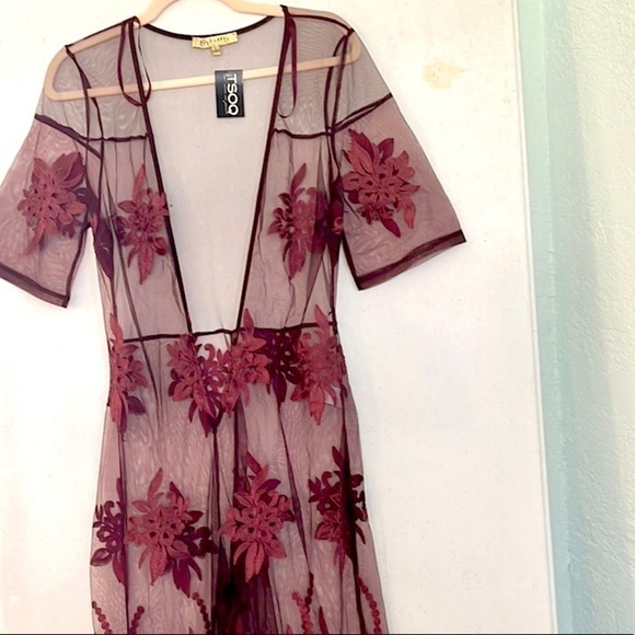 NWT,Gold Label WOW Couture,Wanderlust in Wine, Line w/A Bodysuit/Shaper,Stunning - Picture 9 of 14